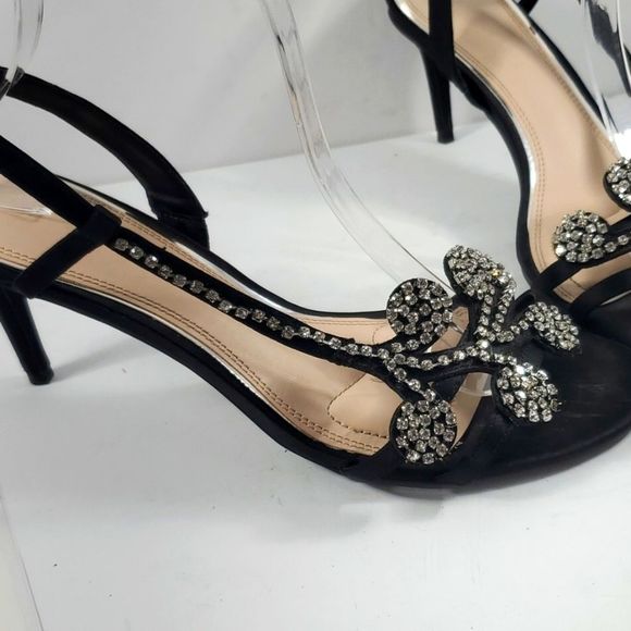 Kelley & Katie Black Rhinestone heels (S350) - Picture 3 of 6